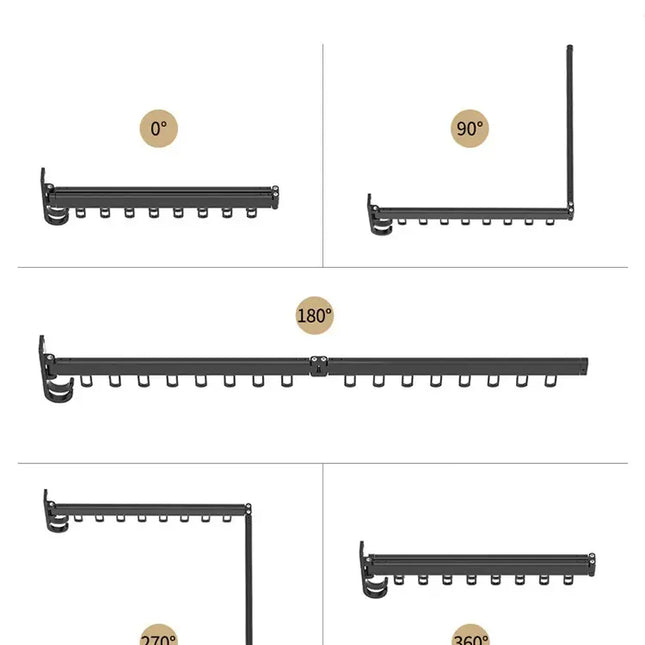 Space Saving Aluminum Clothes Drying Rack - Extendable & Foldable