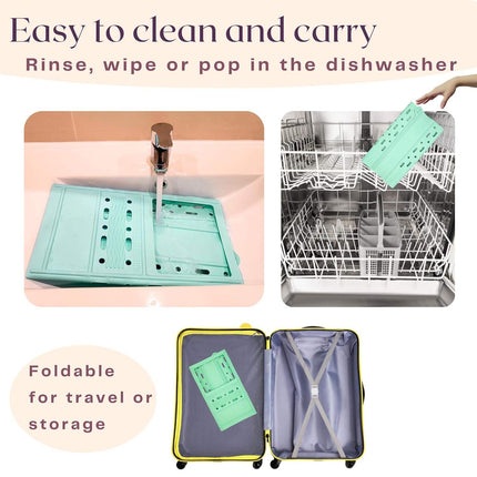 Foldable Silicone Makeup Brush Cleaning Mat – Sink Topper & Countertop Protector