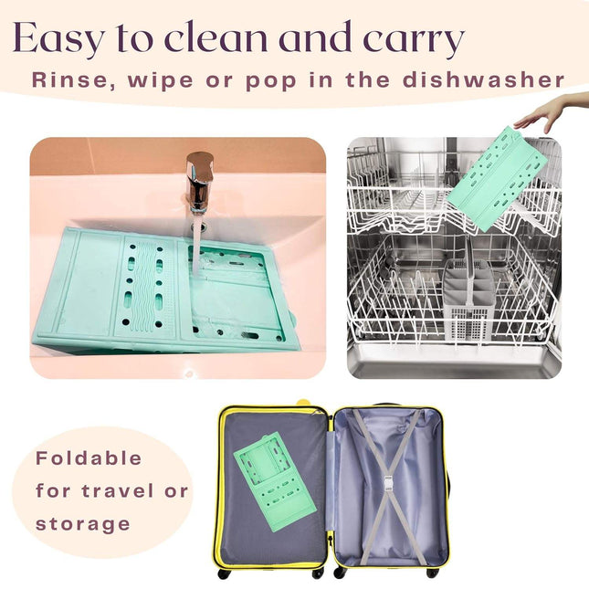 Foldable Silicone Makeup Brush Cleaning Mat – Sink Topper & Countertop Protector