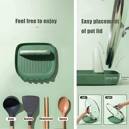 Countertop Spoon & Lid Rest – Plastic Utensil Holder for Ladles, Spatulas & Cooking Lids