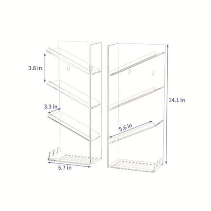 Shower Organizer with Hooks | Clear Acrylic Wall Caddy