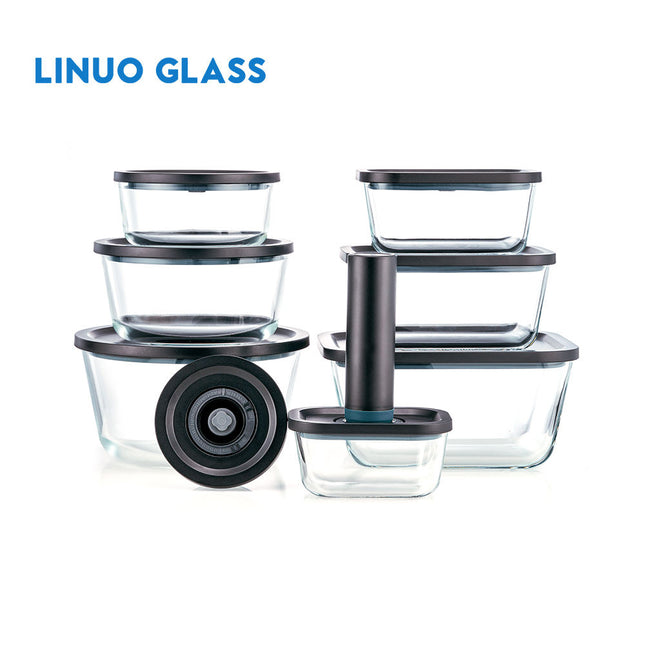 Airtight Glass Food Container with Vacuum Pump - Keeps Food Fresh Longer