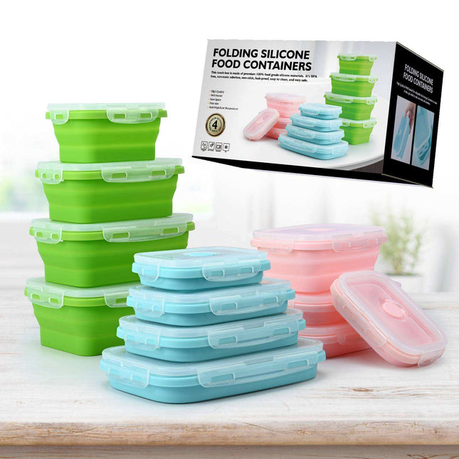 Silicone Lunch Box with Lid - Collapsible and Portable