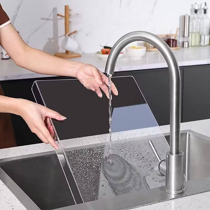 Large Clear Acrylic Cutting Board with Counter Lip – Non-Slip Transparent Kitchen Chopping Board