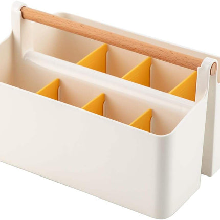 Desk Art Caddy with Dividers -Portable, Adjustable Bin for Desk & Studio
