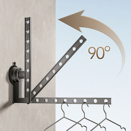 No-Drill Suction Cup Clothes Drying Rack - Folding & Portable