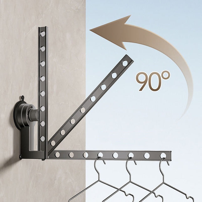 No-Drill Suction Cup Clothes Drying Rack - Folding & Portable