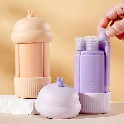 Refillable Travel Containers - 4-Piece Cosmetic Toiletries Set