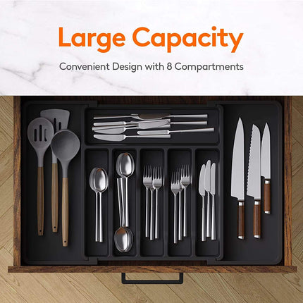 Expandable Drawer Utensil Tray - Silverware & Flatware Organizer