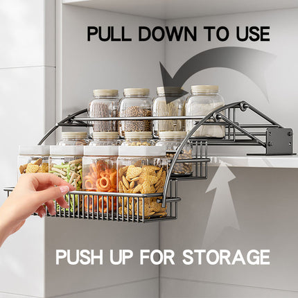 3‑Tier Expandable Spice Rack – Stretchable Shelf & Riser Organizer for Cupboard & Cabinet