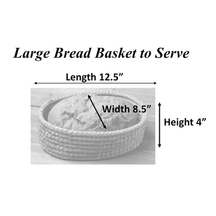 Handcrafted Oval Terracotta Bread Warmer with Wicker Basket