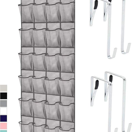 Dual-Sided Wardrobe Organizer - Mesh Pockets, Rotating Hanger & Over-the-Door Storage