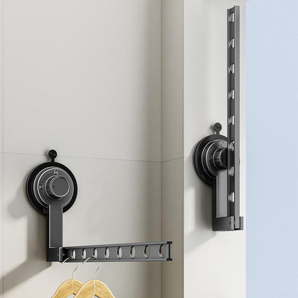 No-Drill Suction Cup Clothes Drying Rack - Folding & Portable