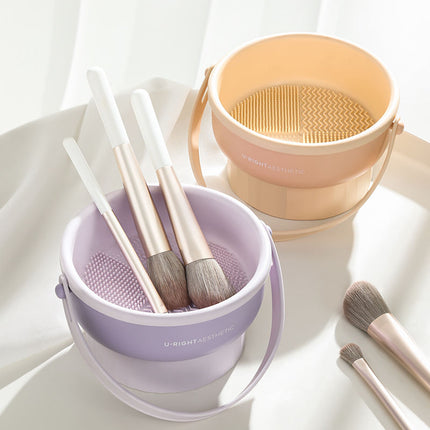 Makeup Brush Cleaner Bowl & Organizer - 3-in-1 Silicone Design