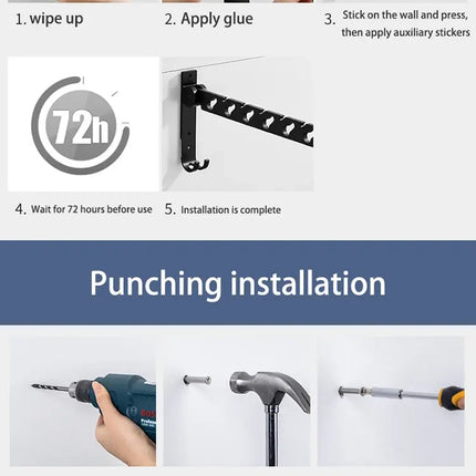 Space Saving Aluminum Clothes Drying Rack - Extendable & Foldable