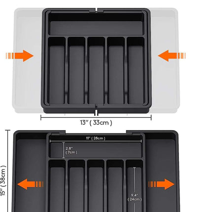 Expandable Drawer Utensil Tray - Silverware & Flatware Organizer
