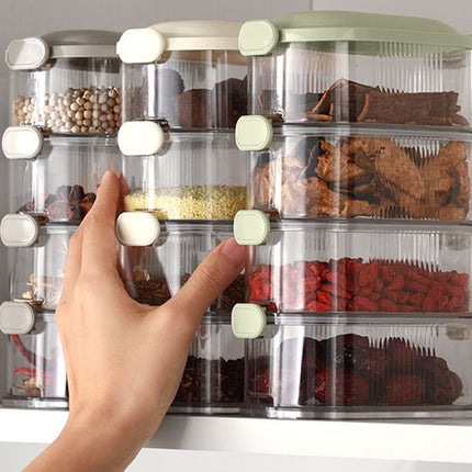 4 Layer Air-Tight Spice & Food Containers - Leakproof & Freezer Safe