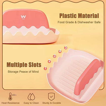 Countertop Spoon & Lid Rest – Plastic Utensil Holder for Ladles, Spatulas & Cooking Lids