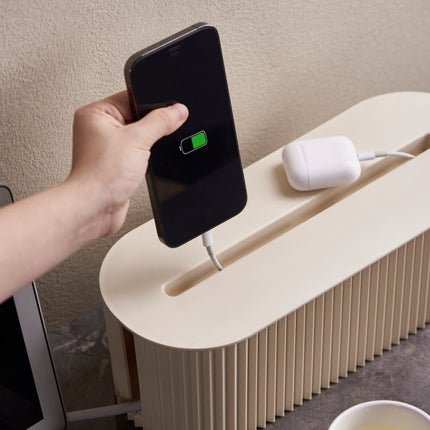 Cable Management Storage Box with Surge Protector – Power Strip Cover & Cord Organizer