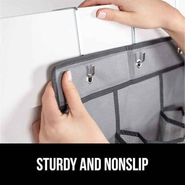 Dual-Sided Wardrobe Organizer - Mesh Pockets, Rotating Hanger & Over-the-Door Storage