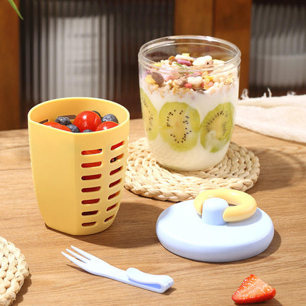 Salad & Fruit on-the-go - Portable Cup with Draining