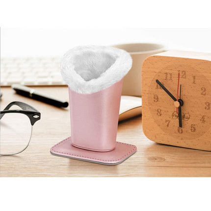 Plush Leather Glasses Holder - Protective Eyeglass Stand