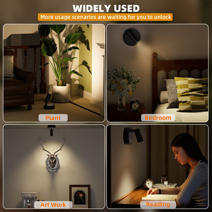 LED Wall Spotlight with Remote - Rotatable Bedside Night Light