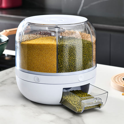 Airtight Rotating Rice Dispenser – Moisture-Proof Grain & Cereal Storage Box
