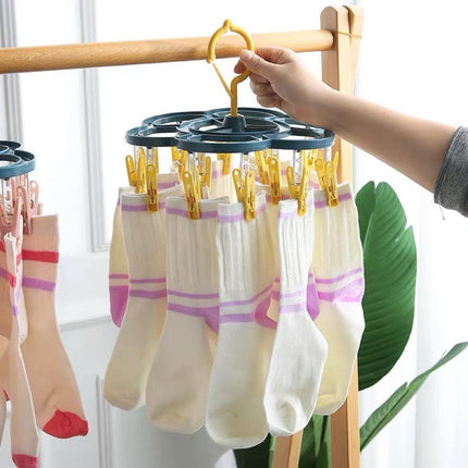 Multifunctional Socks Drying Rack - Windproof Laundry Hanging Shelf