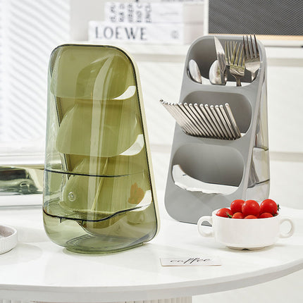 Multi-Functional Cutlery & Knife Holder – Drainage Storage Box for Spoons and Forks