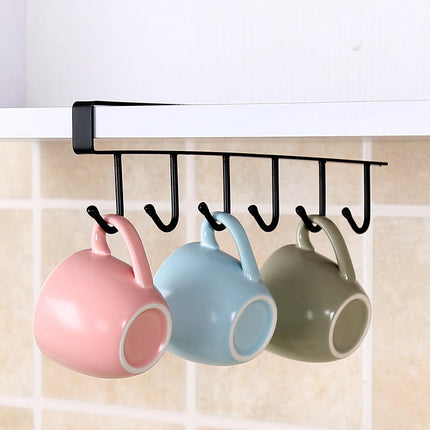 Multifunction Kitchen Mug Rack - 6 Hooks