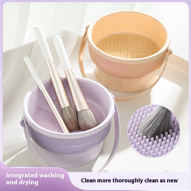 Makeup Brush Cleaner Bowl & Organizer - 3-in-1 Silicone Design
