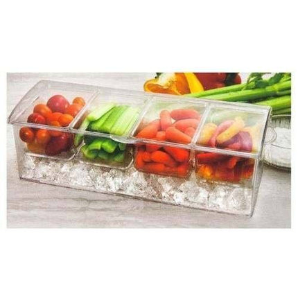 Cold Serving Tray with Ice – Chilled Condiment Server & Buffet Serving Dish for Parties and Events