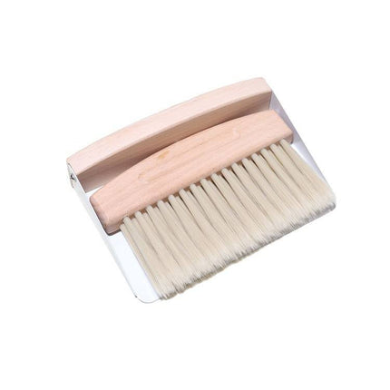 Mini Sweeping Set - Wooden Brush, Metal Dustpan, Compact Design