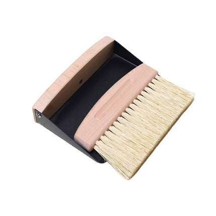 Mini Sweeping Set - Wooden Brush, Metal Dustpan, Compact Design