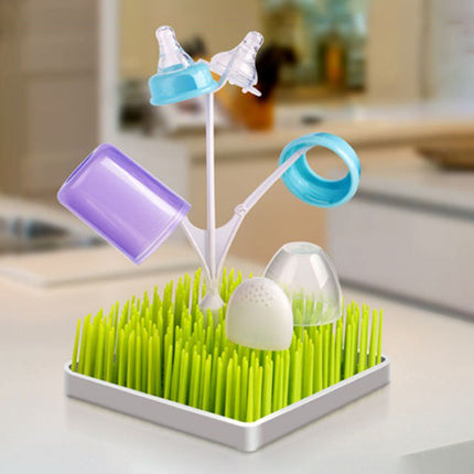 Kitchen Dish Drainer Rack - Baby Bottle Drying Rack with Fun Grass Design