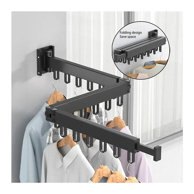 Space Saving Aluminum Clothes Drying Rack - Extendable & Foldable