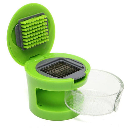 Garlic Press Chopper Grinder – Mini Portable Garlic Grater & Crusher, Stainless Steel Kitchen Tool