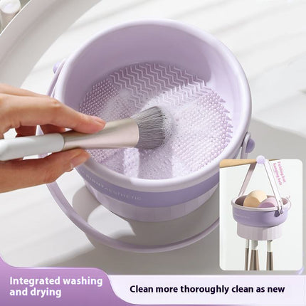 Makeup Brush Cleaner Bowl & Organizer - 3-in-1 Silicone Design