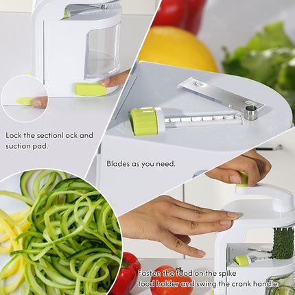 Handheld Vegetable Spiralizer – 4 Blade Spiral Cutter
