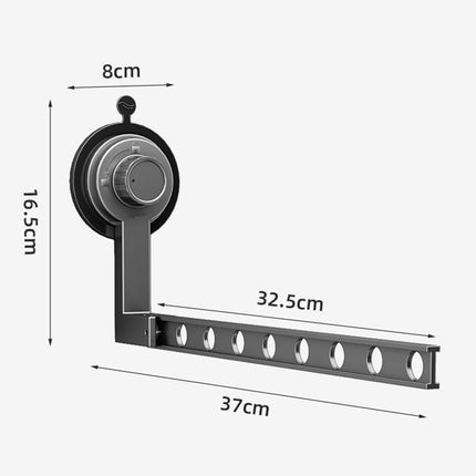No-Drill Suction Cup Clothes Drying Rack - Folding & Portable