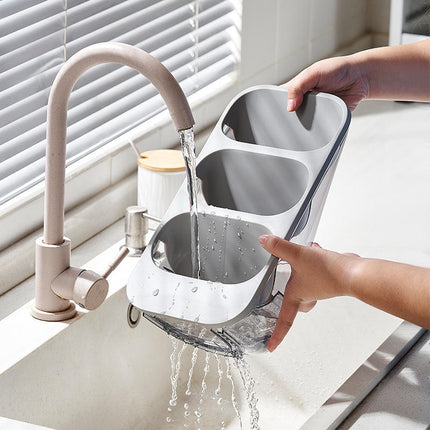 Multi-Functional Cutlery & Knife Holder – Drainage Storage Box for Spoons and Forks