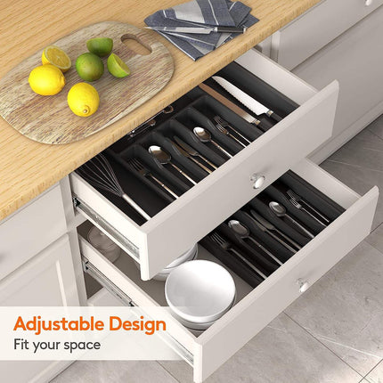 Expandable Drawer Utensil Tray - Silverware & Flatware Organizer