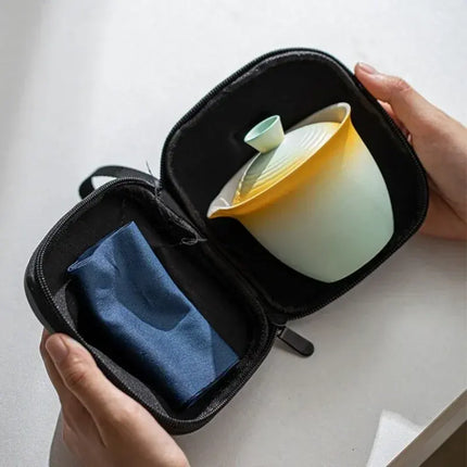 Chinese-Style Travel Tea Set - Teapot, Cups, & Infuser in One
