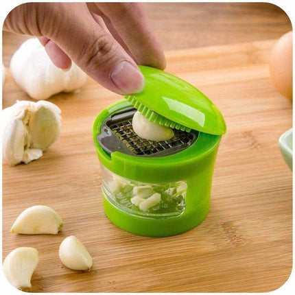 Garlic Press Chopper Grinder – Mini Portable Garlic Grater & Crusher, Stainless Steel Kitchen Tool