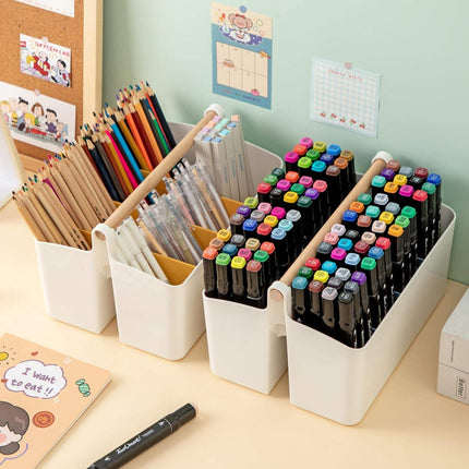 Desk Art Caddy with Dividers -Portable, Adjustable Bin for Desk & Studio