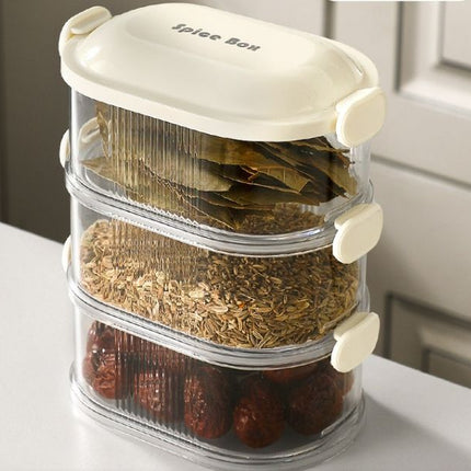 4 Layer Air-Tight Spice & Food Containers - Leakproof & Freezer Safe