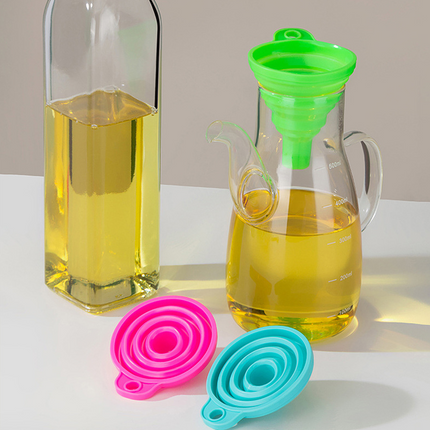 Collapsible Kitchen Funnel - Food Grade Silicone, Easy to Use and Store