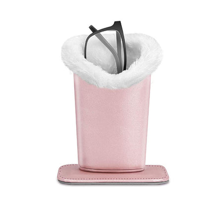 Plush Leather Glasses Holder - Protective Eyeglass Stand