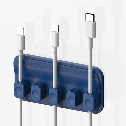 Silicone Cable Holder with Magnetic Adhesive - Desk Cord Organizer